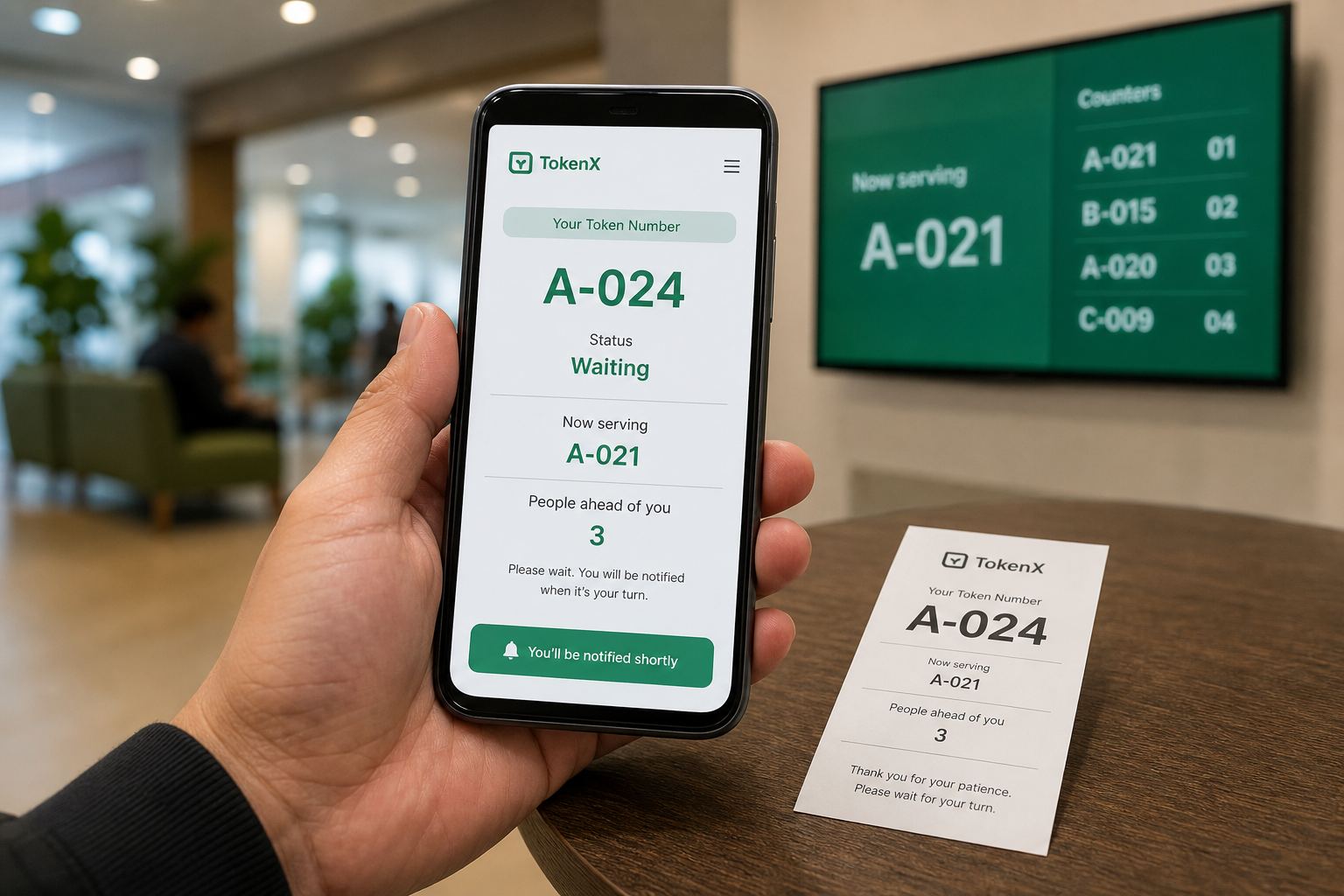 Mobile live token status